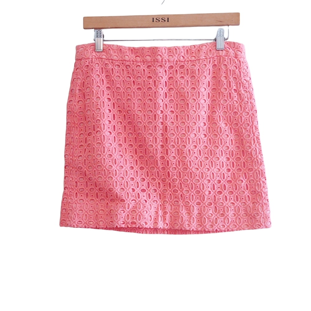 J Crew Pink Eyelet Skirt Size 6